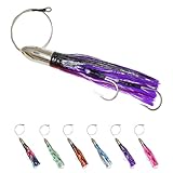VIKETECH 12’’ 18.5oz Stainless Deep Sea Fishing Trolling Lure for Marlin Tuna Mahi Mahi Wahoo Sailfish Dolphin Saltwater Offshore Big Game Trolling Lures Included Mesh Bag (Purple)
