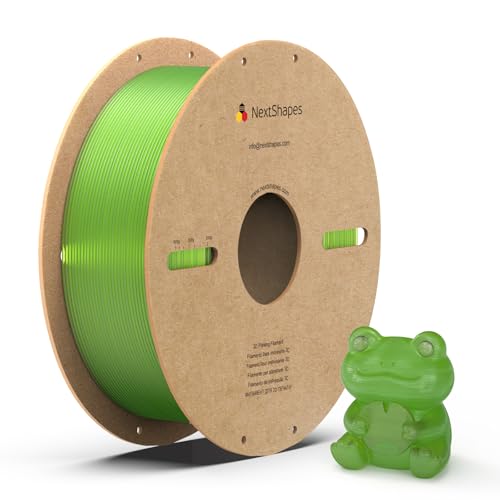 NextShapes PETG Transparent Green 1.75mm, 1kg Spool for Bambu Lab AMS