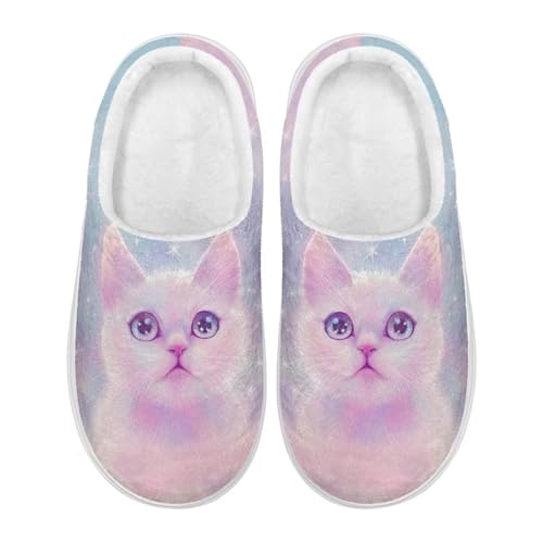 Women's Plush Slip on Slipper with Non-Skid Thick Sole Warm House Shoes Cozy Bedroom Slippers for Ladies