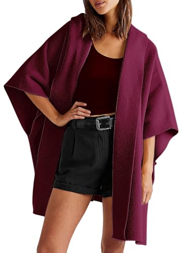 CHARTOU Women Hooded Kimono Cardigan Sweater Oversized Open Front Cardigan Jacket2