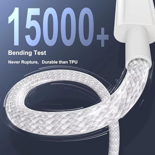 Image of Braided USB-C to Compatible with Lightning Fast Charging Cable Compatible for iPhone 14, 13, 12,11, X, 8, 7, 6, 5, iPad Air, Pro, Mini, iPad Blue Color