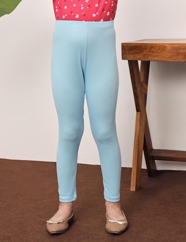 Image of Amazon Brand - Symbol Girl's Cotton Ribbed Stretchable Leggings | Ankle Length | Aged 2-14 Years