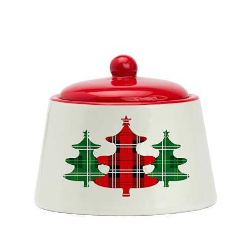 Amici Home Christmas Sugar Bowl with Lid, 8-Ounce Salt Bowl