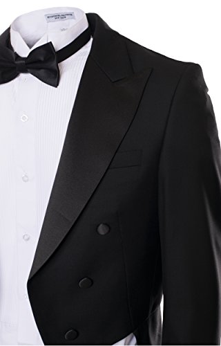 Men's Premium Slim Fit Italian Design Black Tail Tuxedo4