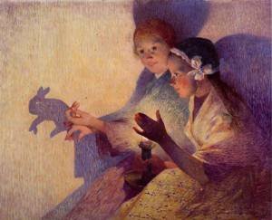 Peinture à l'huile Chinese Shadows pour décorer un salon chaleureux avec Ferdinand Puigaudeau