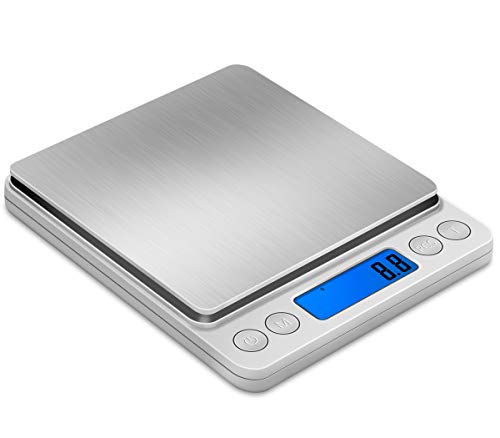 Kitchen scale, electronic scale, baked food, gram scale, baking scale, 0.1 commercial food, household balance scale, accurate gram scale, standard version, 0.1g/2kg+double tray