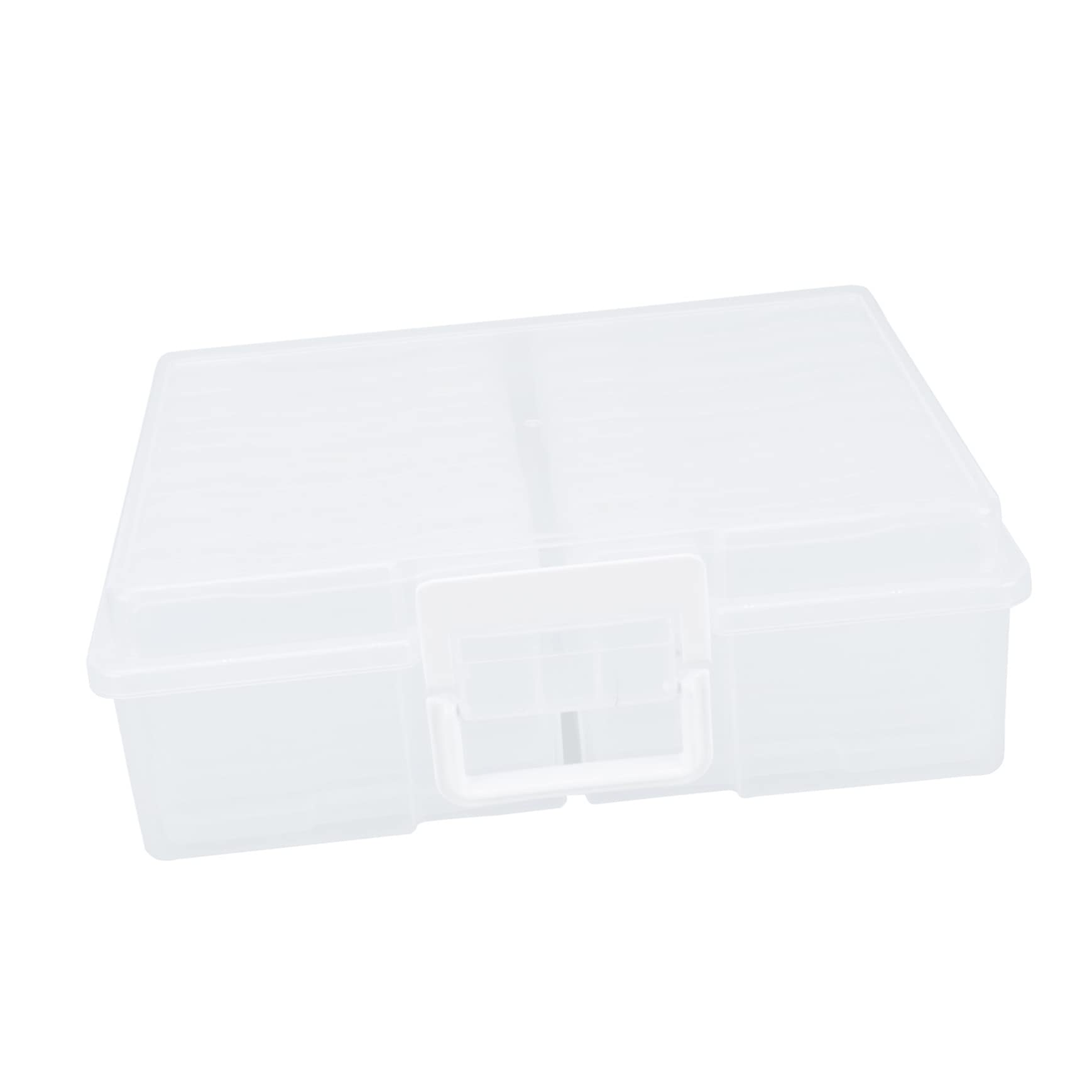 Housoutil 4 Pack Photo Storage Boxes Practical Postcard Case Organizer Plastic for Easy Access Safe Photo Storage