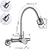 Homelava Kitchen Sink Faucet Wall Mount Sink Faucet, Single Lever Handle Faucet Brushed Nickel Water Tap Sink Faucet with 360 Rotable Pull Down Sprayer Kitchen Sink Mixer Water Tap