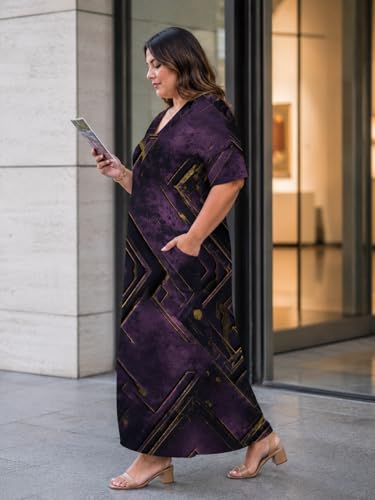 Image of SUZONANA Plus Size Dresses for Curvy Women African Print American Dress Summer Outfits Casual Loose with Pocket