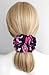 26 Colors Available, Colorful Big Scrunchies for Hair, Soft Chiffon Ponytail Holder, Cute Birthday Gift for Women Girl Teen, Holiday Accessory (Black Pink Flowers)