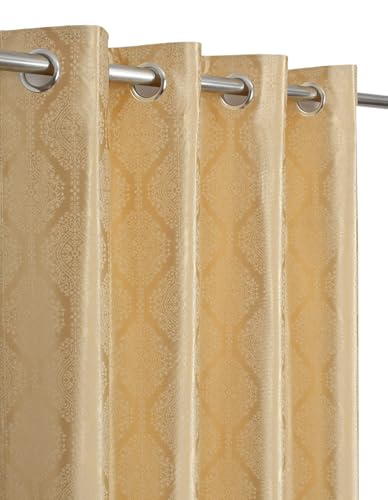 Image of Premium Polyester Fabric Curtains 9 Feet Set of 3 for Living Room | 4x9 feet Long Door Curtain | Golden Color Parde