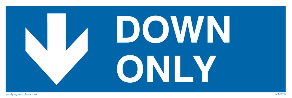 Pack of five - DOWN ONLY Sign - 150x50mm - L15