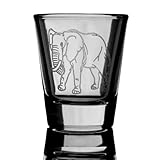 Hip Flask Plus 2oz Elephant Shot Glass - Wild Life