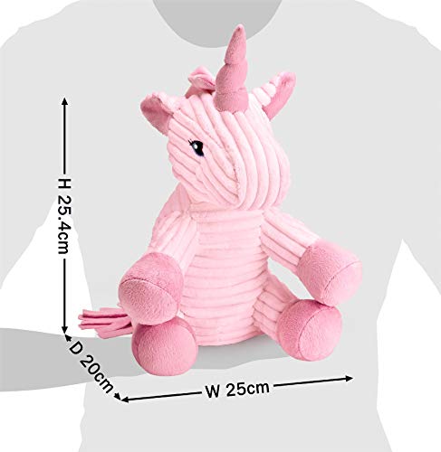 Mousehouse Gifts - Einhorn-Kuscheltier - Cord - Rosa - 25 cm (10) – Bild 3
