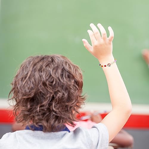 Bellino First Day of School Initial Bracelets, Back to School Bracelet Mommy and Me, Color Beads Bracelet Jewelry Gifts for Girls Teen Kids4