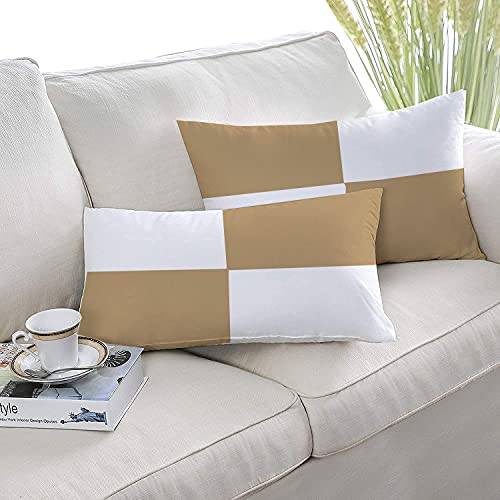 Image of Sleeping Pillow - Micro Fiber Filled Pillow /Takiya Set of 2-16x24 Inch Chacked Taupe
