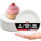 Pratos de papel Hygloss Products, 15 cm, branco, 100 unidades