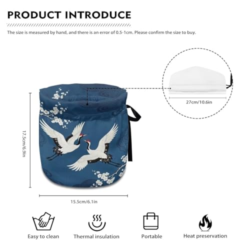 Image of Xoenoiee Cranes White Plum Blossom Pattern Tea Cozy Tea Pot Cover Insulation Tea Cosy Teapot Dust Cover Teapot Warmer for Home Kitchen Teapot Covers