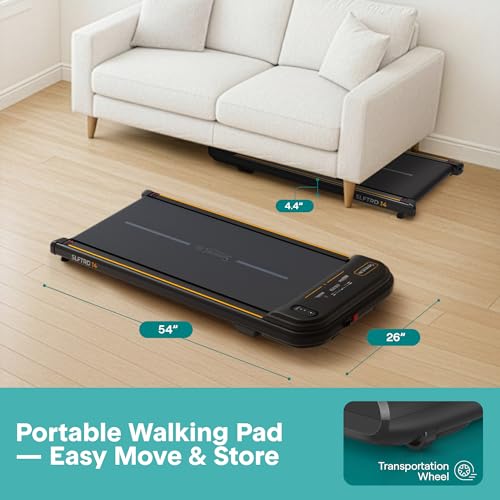 Image of SereneLife Portable Foldable Treadmill for Home, 8.7 MPH Shock Absorption, LED Display Under Desk Walking Mat for Home Office, Walking pad with Handle bar, App Support, 350lb Capacity