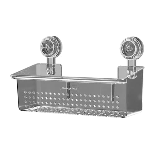 Canasta de almacenamiento de taza de succión-Organizador de estantes de baño montados en la pared con fuerte succión | Estante de almacenamiento de ducha estable sin canal para baño y cocina | Soporte