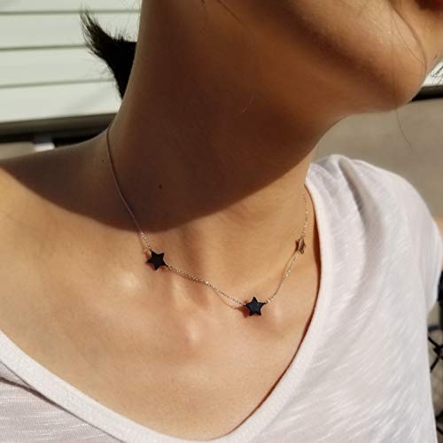 Joy And Rachel Plain High Polished Stainless Steel Three Stars Collar Necklace Length16,17,18 #TOP3