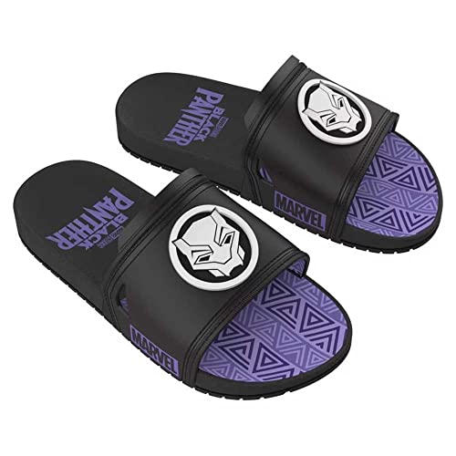 Marvel Hero Squad Gaspea Inf, Sandália Slide Meninos, Preto/Roxo, 26