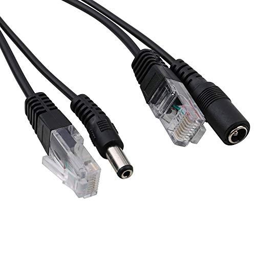 UHPPOTE Kit Adaptador Inyector y Splitter PoE Pasivo Power Over Ethernet Cable (Negro/Paquete de 5 pares) miniatura 3
