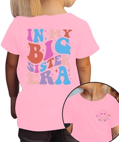MEESHEEP Big Sister Shirt 3t 4t 5t 6t 7t Baby Girls in My Big Sister Era T Shirts Tops Outfit Lightpink — view 5