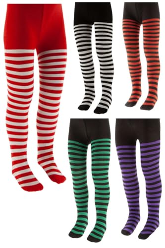 DISBACANAL Panty infantil de rayas - Rojo y blanco