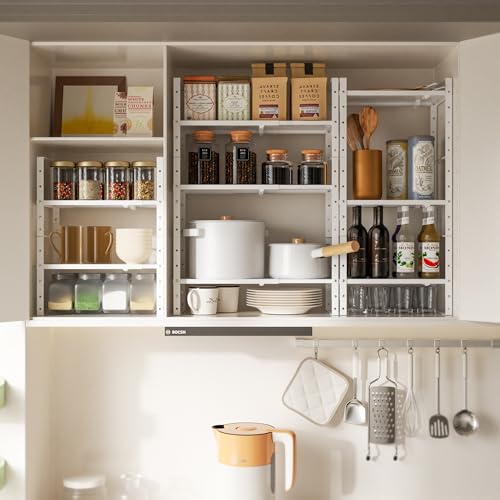 Ipotive Multi-Functional Metal Shoe Rack,Expandable Adjustable Stackable Kitchen Organizer,Metal Shelf risers for cabinets, Kitchens and Closet, Bathroom(1Pack/White/Medium) by Ipotive - Used condition - Image 3