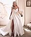 GUKARLEED Women‘s White Wedding Dresses with Trains Long Corset Satin Bride Dresses Off The Shoulder Casual Bridal Gowns US 8