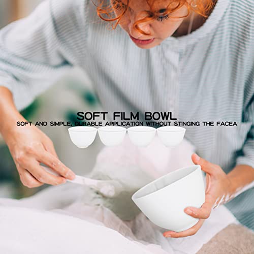 Fercaish White Diy Face Mask Mixing Bowl, Microwavable Silicone Facial Mud Bowl Cosmetic Beauty Tool For Home Salon( 4Pcs) #TOP6