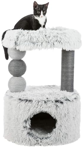 TRIXIE Katzen-Kratzbaum Harvey, mit gemütlicher Höhle – 73 cm, grau