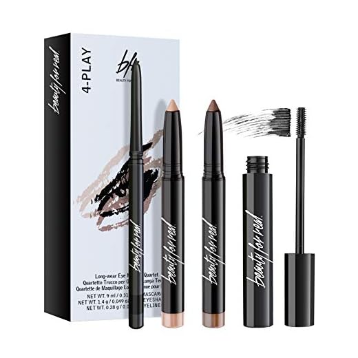 Beauty For Real 4-Play Boxed Eye Set, Champagne - Includes Hi-Def Mascara (Just Black), I-Line 24/7 Eyeliner (Black Magic), and Shadow Stx Eyeshadow in Ever Starstruck & Midnight Marathon