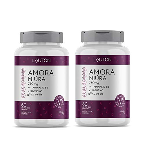 Amora Miura 750mg Premium com Vitaminas Lauton Alivia TPM e Menopausa- Kit 2