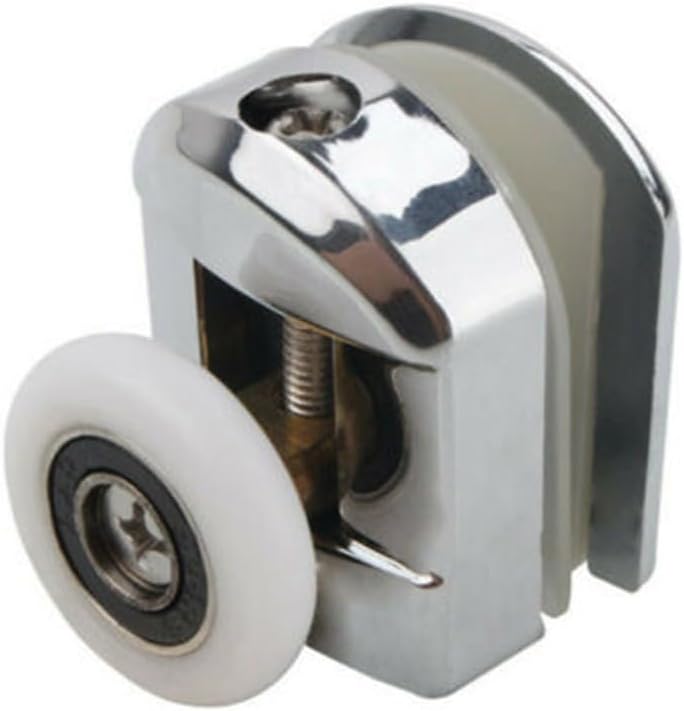4 Pack Zinc Alloy Shower Door Rollers With 25mm Wheels Adjustable Top And Spring Loaded Bottom Design