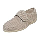 zapatos horma ancha mujer madrid  Zapatilla Doctor Cutillas con Velcro en Tejido Verano para Pies Delicados Horma Ancha (Beig, 37 EU, numeric_37)