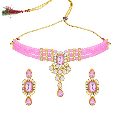 Image of Sukkhi Gold Plated Choker Necklace Set For Women