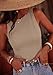 PRETTYGARDEN Sleeveless Tops for Women 2026 Summer Ribbed Tank Top Fitted Shirts Basic Tees Cute Spring Going Out Y2k Clothes (Khaki, X-Small)