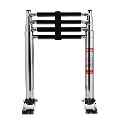 Manifish 4 Step Boat Ladder Stainless Steel Telescoping Boat Ladder Swimming Boarding Swim Step