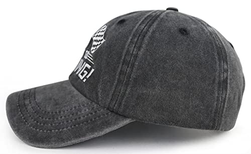 Race Car Hats For Men Women, Funny Adjustable Washed Cotton Embroidered Checkered Flag Racing Baseball Cap, Gifts For Friends Car Enthusiast Fans Driver Birthday Party Supplies Outdoor Sports #TOP3