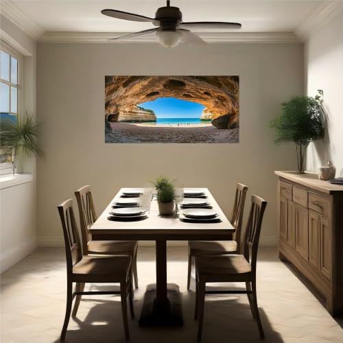 Vinilo autoadhesivo de pared extraíble que aporta amplitud a tu salón con paisajes de playa 5