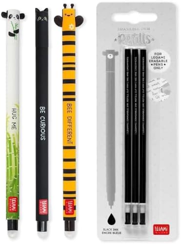 Penne Gel Cancellabili LEGAMI - Set Di 12 Con Disegni Animali - Punta 0.7mm - Inchiostro Termosensibile - Foto 4