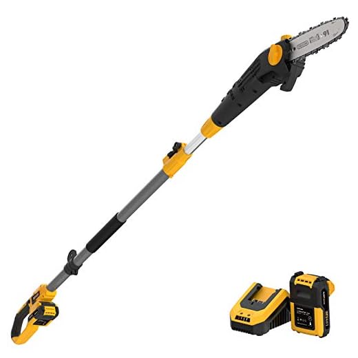 AchiForce 8-Inch Cordless Pole Saw, Electric Telescopic Pole Chain Saw with 2 Ah Battery Pack, Extension Pole Chainsaw for Branch Cutting and Tree Trimming