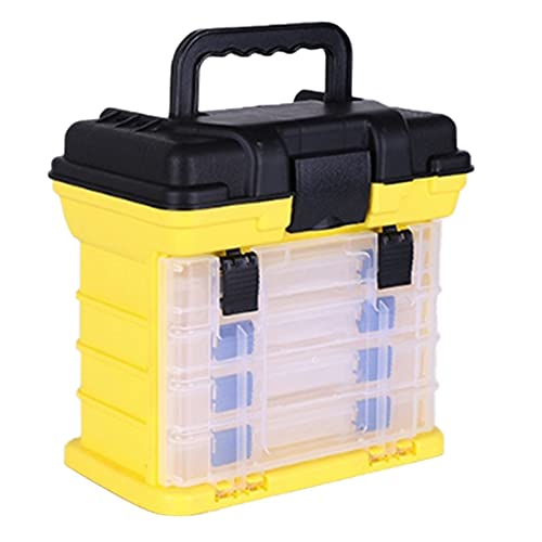 Snowflyk Caja de Herramientas/Estuche de Herramientas Caja de Herramientas de Mano Caja de Herramientas para Piezas y Manualidades con 4 bandejas de Almacenamiento Organizador de Hardware de plástico