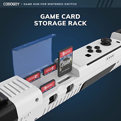 Codogoy Shooting Game Gun Controller Compatible With Switch/Switch Oled Joy-Con, Hand Grip Motion Controller For Nintendo Switch Shooter Hunting Games (White+Black) #TOP3