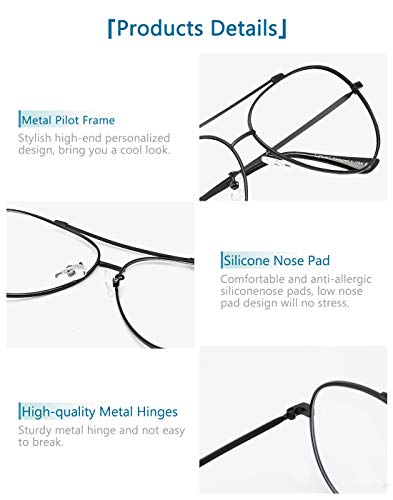 Cyxus 2023 Aviator Glasses Stylish Blue Light Blocking Eyeglasses Computer Metal Frame Eyewear For Women And Men #TOP4