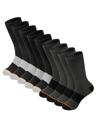WORKSITE Cotton Moisture Control and Cushioned Crew Socks Comfort Soft Breathable Multipacks Men Size 6-12