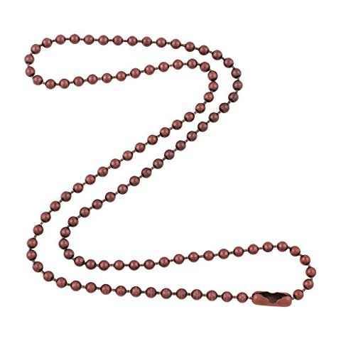 DragonWeave 3.2mm Antique Copper Ball Chain Necklace with Extra Durable Color Protect Finish - 15 Inches Cover