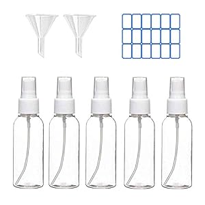 Baixinda 100ml vaporisateur vide, vaporisateur Bouteille de Voyage Plastique Réutilisables Transparent De Poche spray vide,bouteille plastique,vaporisateur plante.(5PCS)